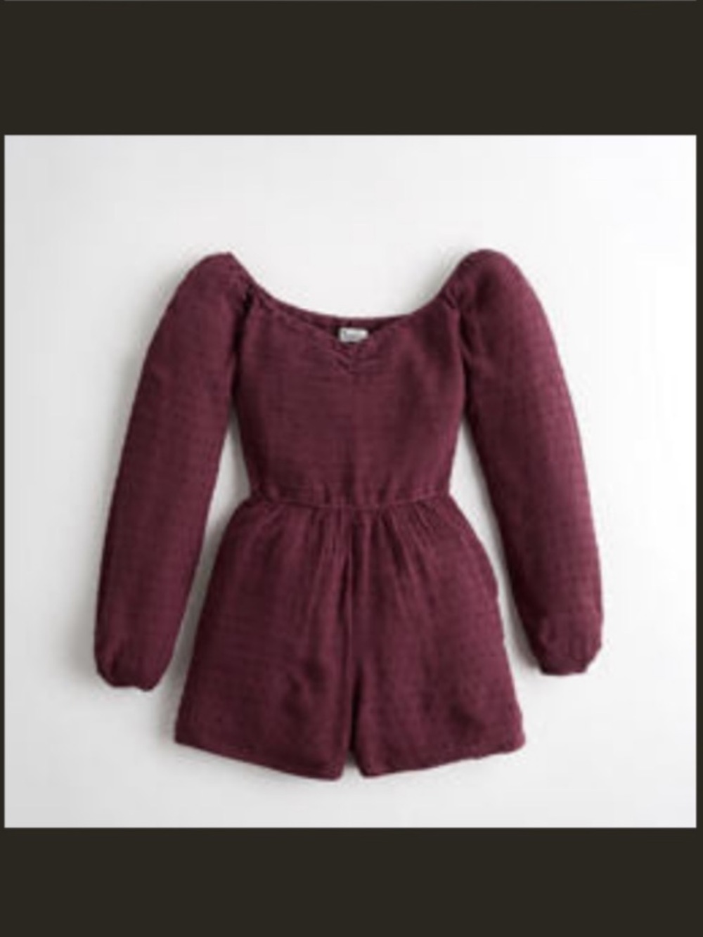 Hollister Long Sleeve Romper in burgundy